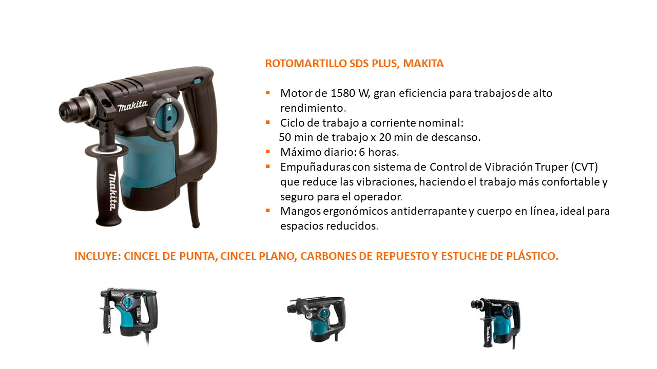 Ficha de producto de rotomartillo Makita SDS Plus